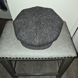 Men's Herringbone Newsboy Cap - Gray Tweed